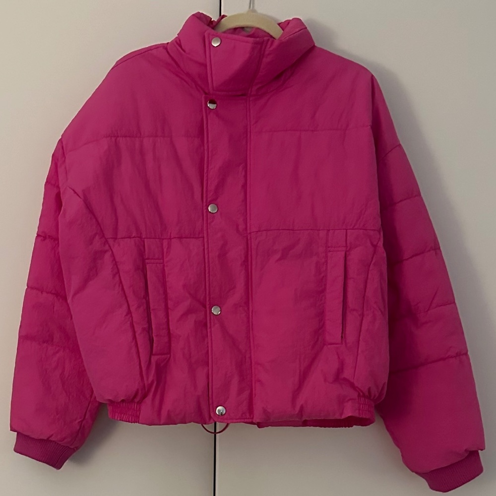 Free People Pink Puffer Jacket